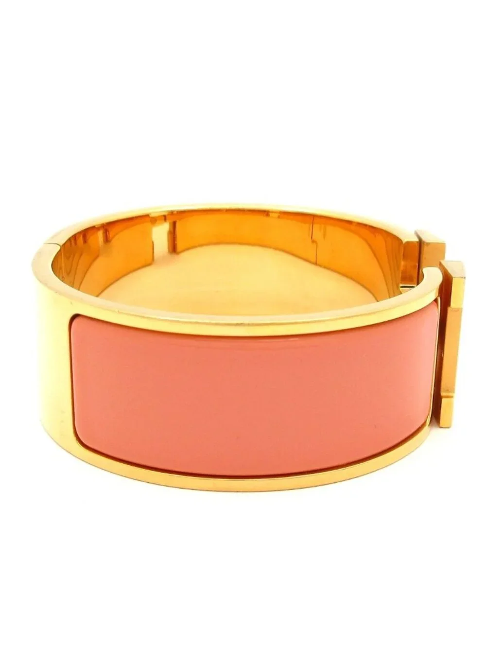Hermes Bangle Clic Clac Pink Gold Beige Bracelet